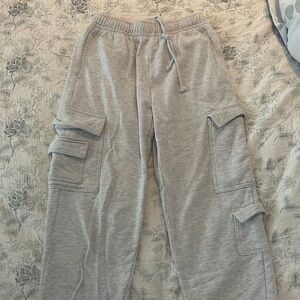 Garage Light Grey Cargo Sweatpants - Drawstring Waist